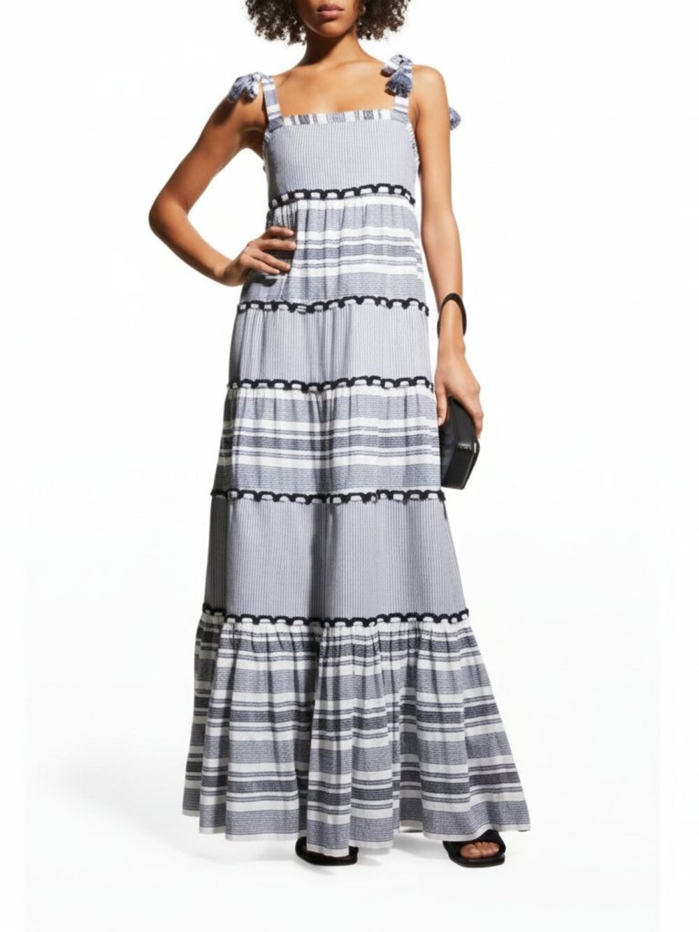 Veronica Beard Black and White Patterned Maxi Dress Size L